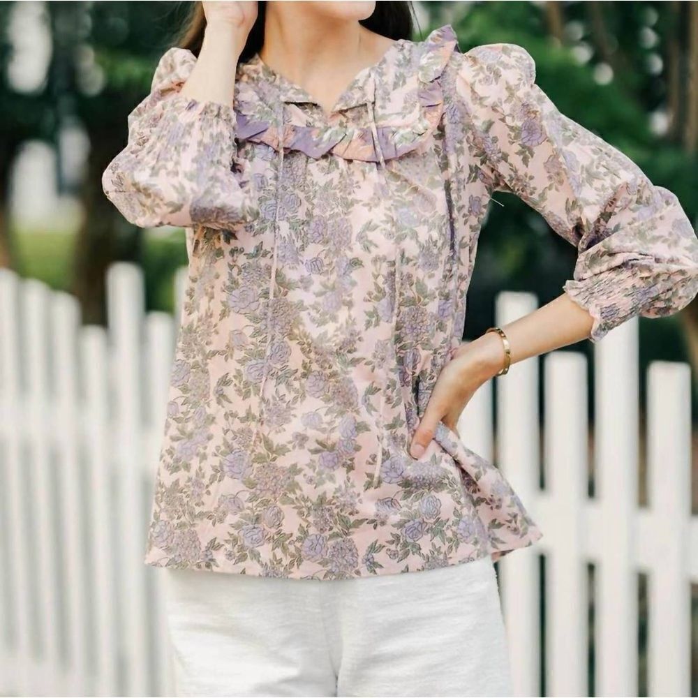 Victoria Dunn Ophelia Blouse Floral Peasant Style Top NWT